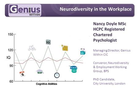 MPG Handout Pack Nancy Doyle MSc HCPC Registered Chartered Psychologist Managing Director, Genius Within CIC Convenor, Neurodiversity & Employment Working.