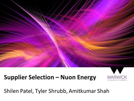 Supplier Selection – Nuon Energy