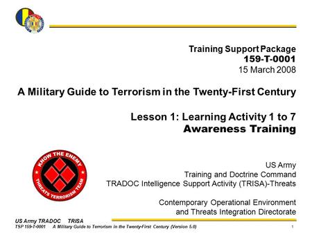 A Military Guide to Terrorism in the Twenty-First Century