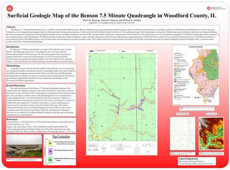 Results/Discussion The surficial geology of the Benson 7.5 Minute Quadrangle consists of the Cahokia Alluvium, Henry Formation, and Lemont Formation. All.