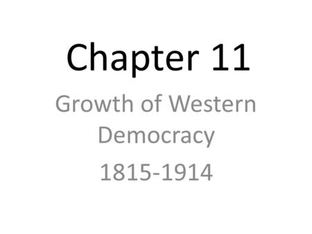 Growth of Western Democracy