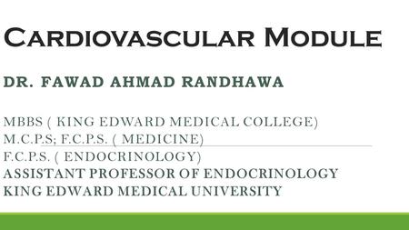 Cardiovascular Module