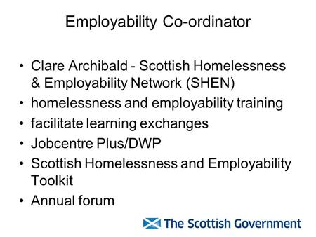 Employability Co-ordinator Clare Archibald - Scottish Homelessness & Employability Network (SHEN) homelessness and employability training facilitate learning.