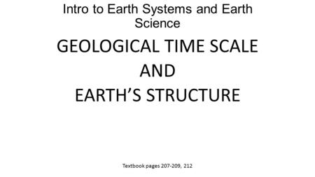 Intro to Earth Systems and Earth Science