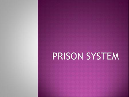 PRISON SYSTEM. Are responsible for:  Offenders with sentences of less than 2 years  Incarcerating all offenders  Processing parole applications  Supervising.