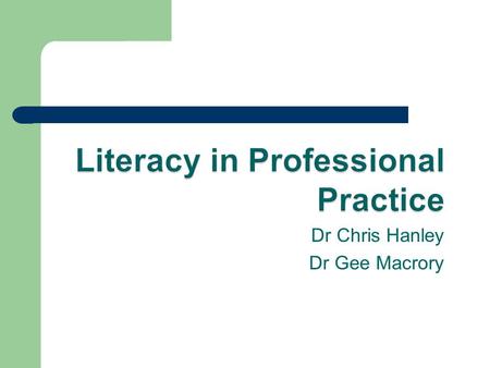 Dr Chris Hanley Dr Gee Macrory. The UK is the only economically developed country where 16 to 24-year-olds have the lowest literacy skills of any age.