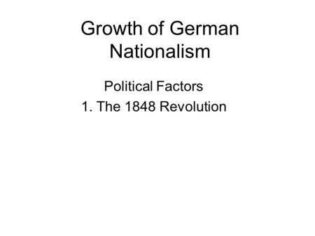 Growth of German Nationalism