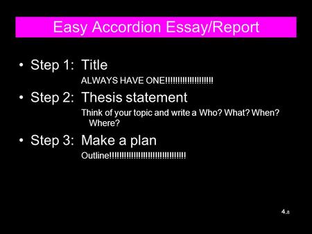 Easy Accordion Essay/Report