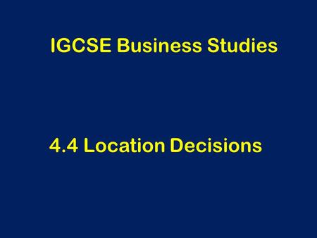 IGCSE Business Studies