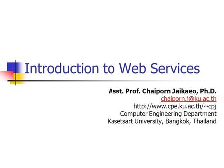 Introduction to Web Services