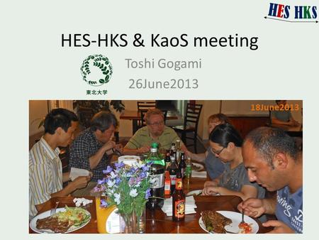 HES-HKS & KaoS meeting Toshi Gogami 26June2013 18June2013.