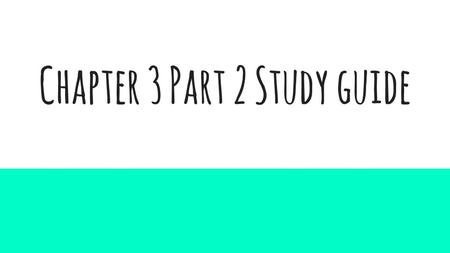 Chapter 3 Part 2 Study guide. Question # 1 Think about the Carrot Lab. Draw a quick picture about how the water moved while the carrot was in the salt.