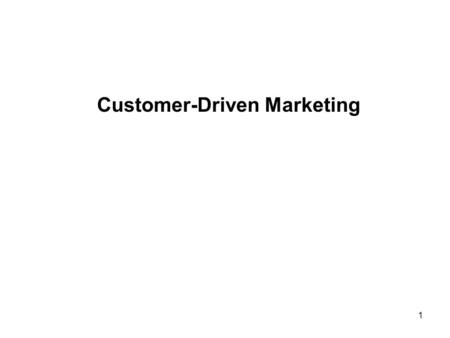 1 Customer-Driven Marketing. 2 What is Marketing? Marketing—process of planning and executing the conception, pricing, promotion, and distribution of.