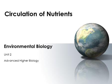 Circulation of Nutrients