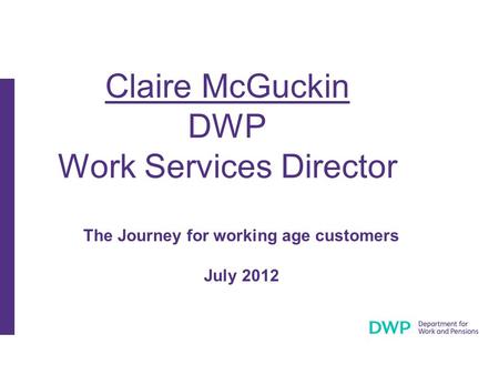 Claire McGuckin DWP Work Services Director