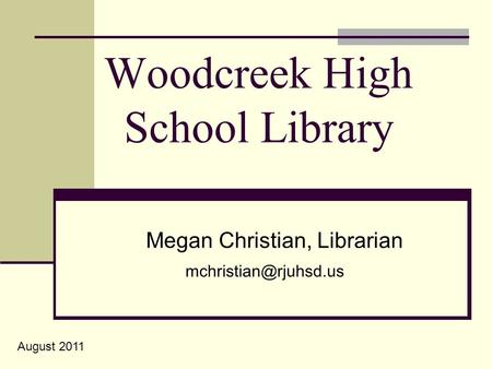 Woodcreek High School Library