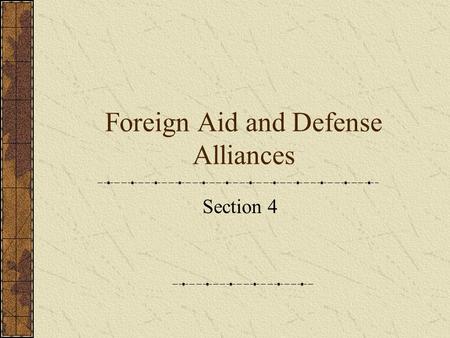 Foreign Aid and Defense Alliances