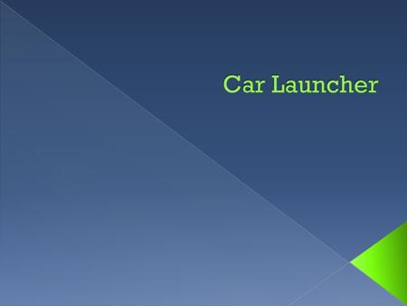 It is a car launcher. The car goes into the two connect pieces. Then you pull the lever causing the gears to mesh. Then when you let go of the lever.