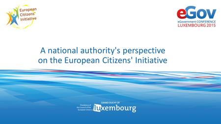 A national authority's perspective on the European Citizens' Initiative.