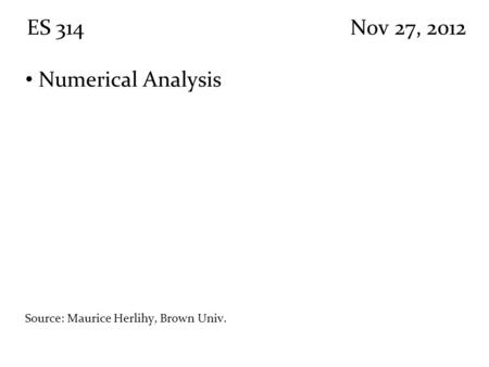 topics covered Numerical Analysis Examples - applications