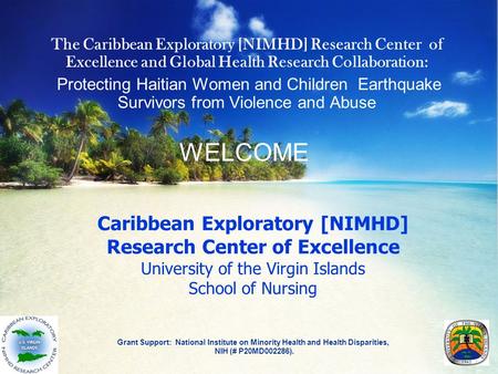 Caribbean Exploratory [NIMHD] Research Center of Excellence University of the Virgin Islands School of Nursing Grant Support: National Institute on Minority.