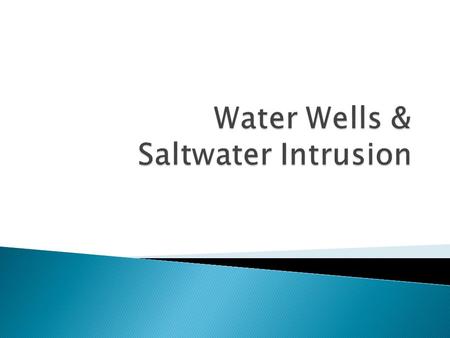  Draw a water well in the ground  Show how water gets into the well AQUIFER: Saturated rock and sediment that water can flow through.