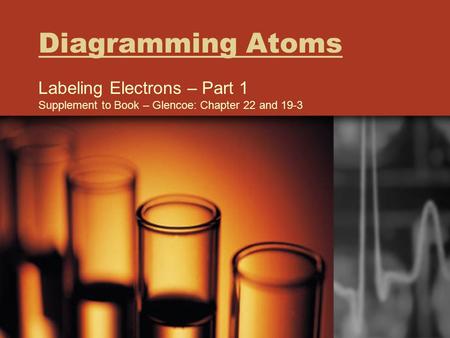 Diagramming Atoms Labeling Electrons – Part 1 Supplement to Book – Glencoe: Chapter 22 and 19-3.