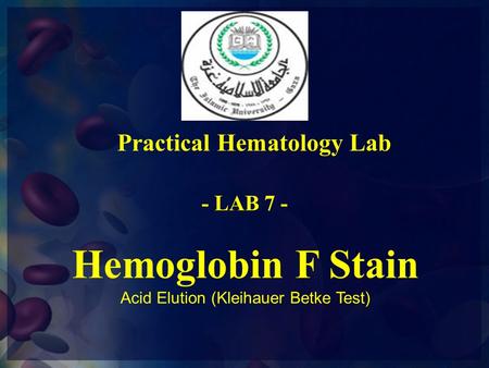 Practical Hematology Lab