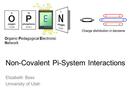 Organic Pedagogical Electronic Network Non-Covalent Pi-System Interactions Elizabeth Bess University of Utah.