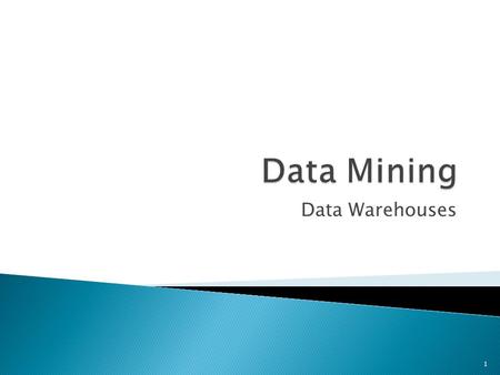 Data Mining Data Warehouses.