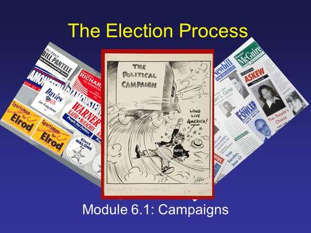 The Election Process Module 6.1: Campaigns. Targeting Methods of Campaigns The “Shotgun” –Targets a broad segment of the public –Used to increase salience.