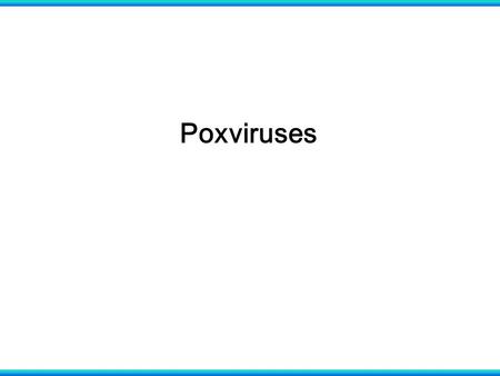 Poxviruses. - Orthopoxvirus - Variola virus ( 두창 ( 마마 ) 바이러스 ) - Human viruses variola (smallpox) - Cowpox virus ( 우두바이러스 ) - Monkeypox virus ( 원숭이폭스바이러스.