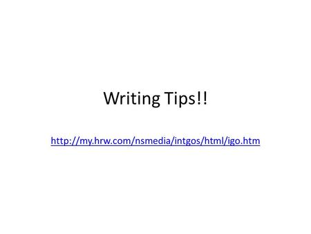 Writing Tips!!