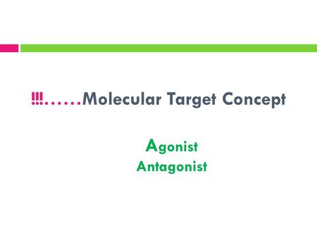 !!!……Molecular Target Concept A gonist Antagonist.