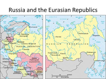 Russia and the Eurasian Republics. 1.1 Physical Geography Russia and the Eurasia republics make up 1/6 th of the land surface on earth Russia is 6,000.