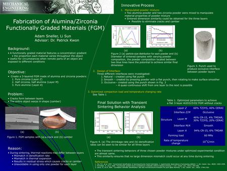 Fabrication of Alumina/Zirconia Functionally Graded Materials (FGM) Adam Sneller, Li Sun Advisor: Dr. Patrick Kwon Background: A functionally graded material.