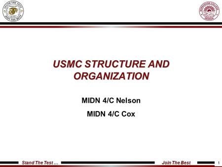 USMC STRUCTURE AND ORGANIZATION