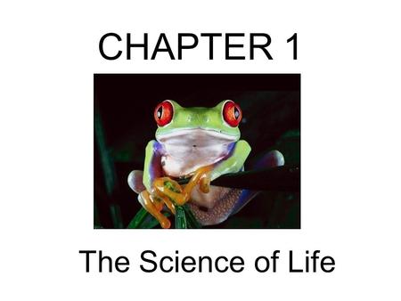 CHAPTER 1 The Science of Life. What is Biology?? The study of life Biologists study questions about how living things work, how they interact with the.