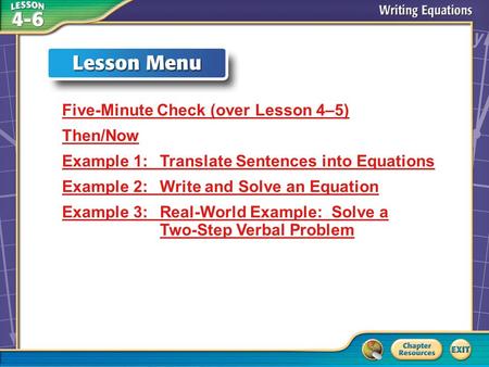 Five-Minute Check (over Lesson 4–5) Then/Now