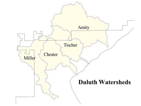 Duluth Watersheds Miller Chester Tischer Amity. Aerial Photos.