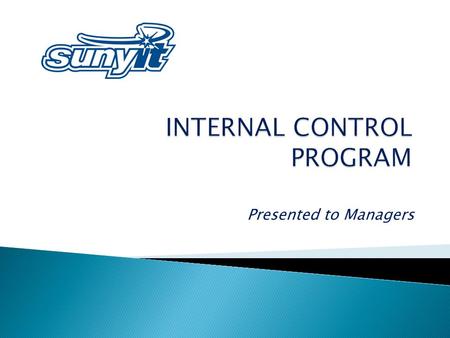 Presented to Managers. INTERNAL CONTROLS are the integration of the activities, plans, attitudes, policies and efforts of the people of an organization.