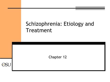 Schizophrenia: Etiology and Treatment