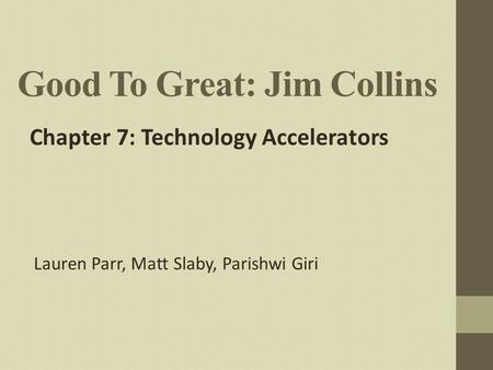 Good To Great: Jim Collins