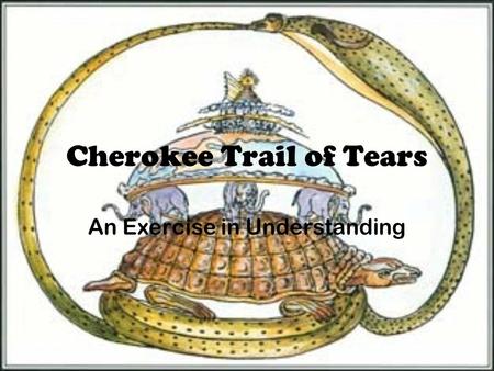 Cherokee Trail of Tears An Exercise in Understanding.