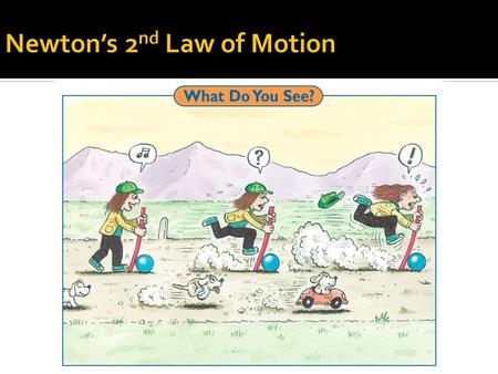  Newton’s Second Law can be expressed with an equation:  Which can be re-arranged to isolate Force like this: