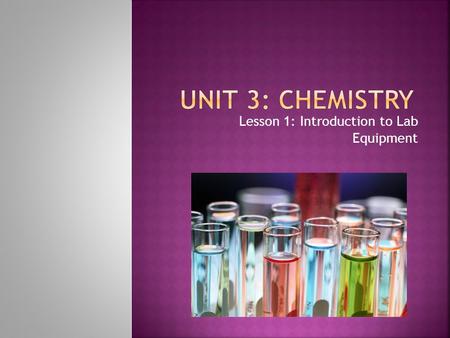 Lesson 1: Introduction to Lab Equipment