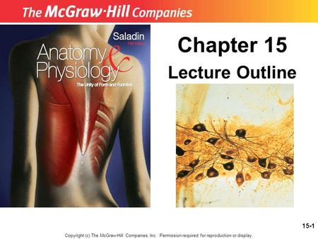 Chapter 15 Lecture Outline Copyright (c) The McGraw-Hill Companies, Inc. Permission required for reproduction or display. 15-1.