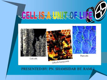 CELL IS A UNIT OF LIFE PRESENTED BY: PN. SHAMSIDAR BT. RAMLI.