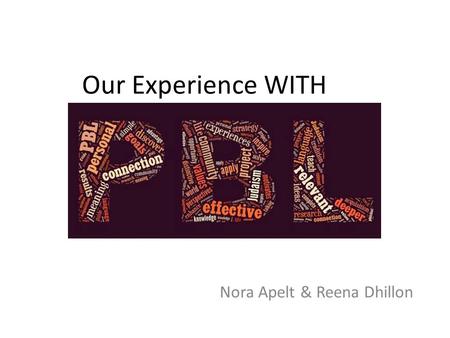 Our Experience WITH Nora Apelt & Reena Dhillon. Our Journey Met at the PBL workshops hosted by C.O.R.E PBL World Conference in Napa, California Began.