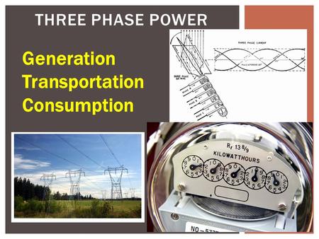 THREE PHASE POWER Generation Transportation Consumption.